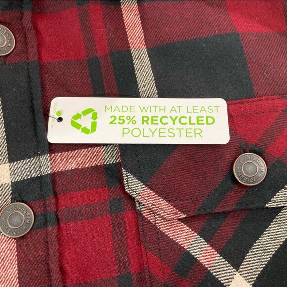 Wrangler Shacket Men’s S Red Black Plaid Sherpa Lined Flannel Jacket - Picture 6 of 12